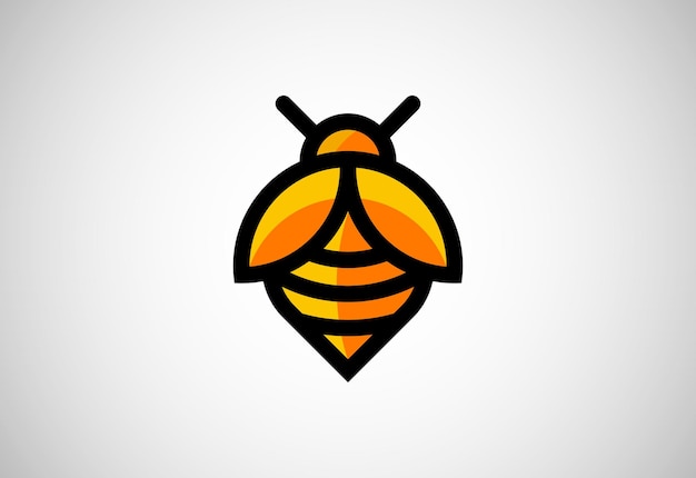 Honey bee illustration bee logo design vector template