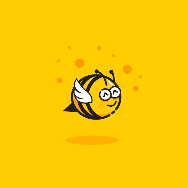 Honey bee line art icon vector