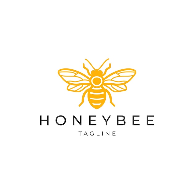 Шаблон дизайна иконы логотипа Honey Bee Line