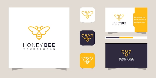 Honey bee logo design and business card.