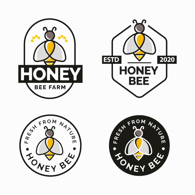 Honey bee logo design concept