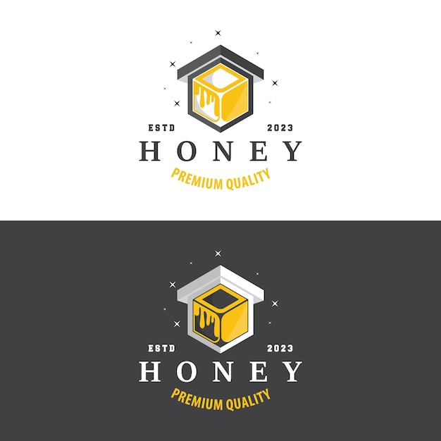 Honey Bee Logo Design Insect Vector Illustration Template