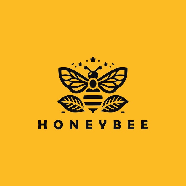 Honey bee logo design ready to use