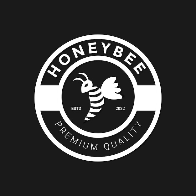 Vector honey bee logo design template