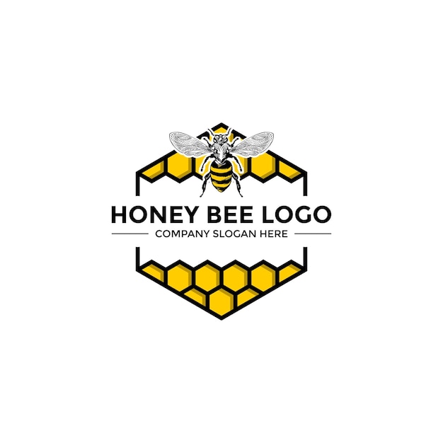 Honey Bee Logo Design Template