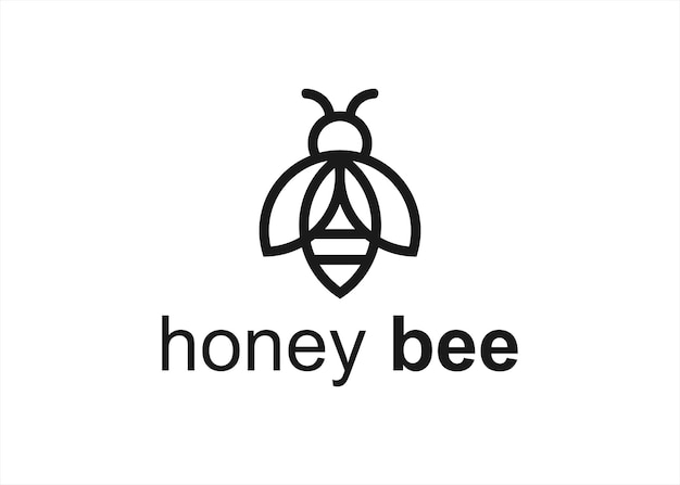 медоносная пчела дизайн логотипа векторная иллюстрация
