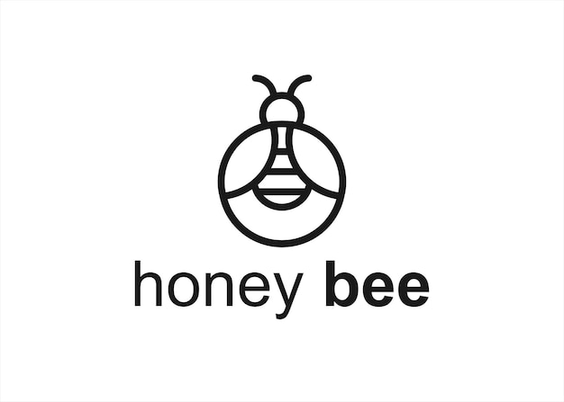 honey bee logo design vector illustration