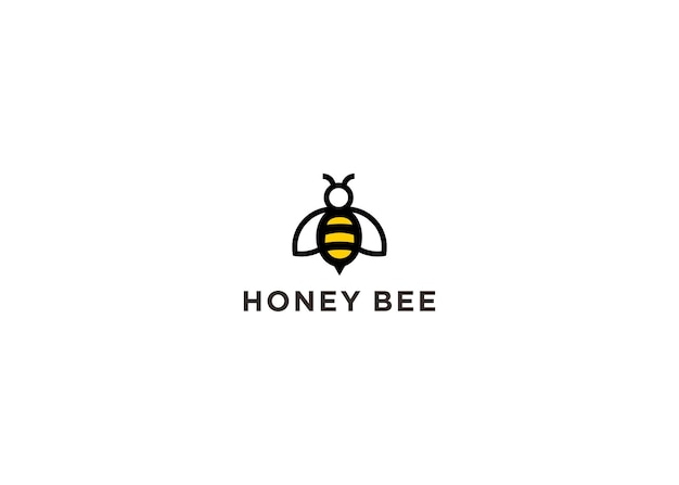 honey bee logo design vector illustration