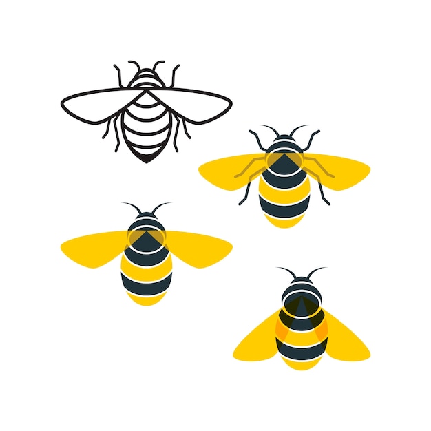 Vector honey bee logo illustratie sjabloon