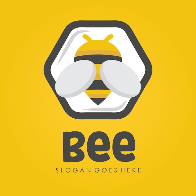 Honey bee logo illustration vector