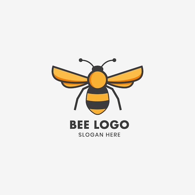 Honey bee logo premium vector