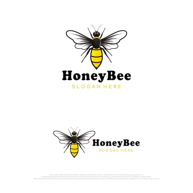 Honey bee logo template vector