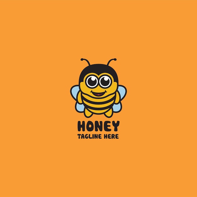 Honey bee mascot logo design vector