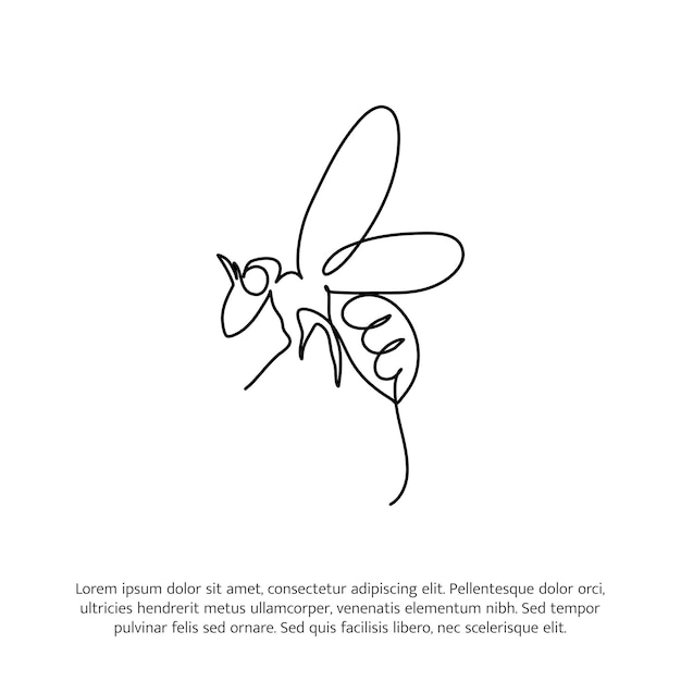 ミツバチ 一連の線画 可愛い装飾 手描きの要素