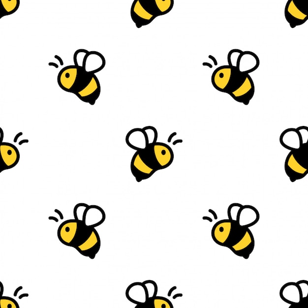 Honey bee seamless pattern cartoon illustration