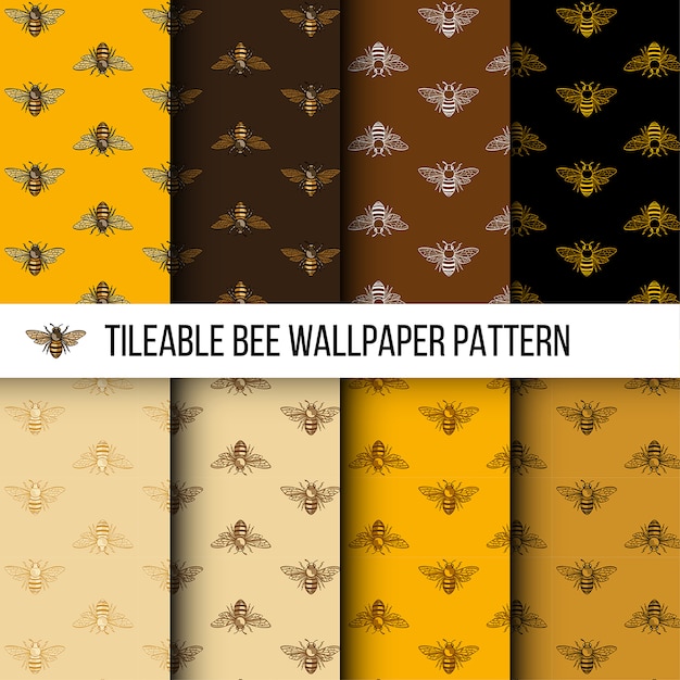 Honey Bee Tileable Pattern