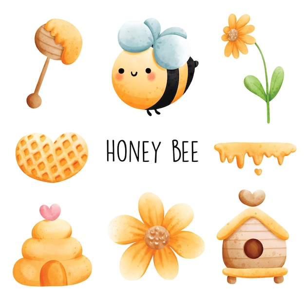 Honey bee vector illustration