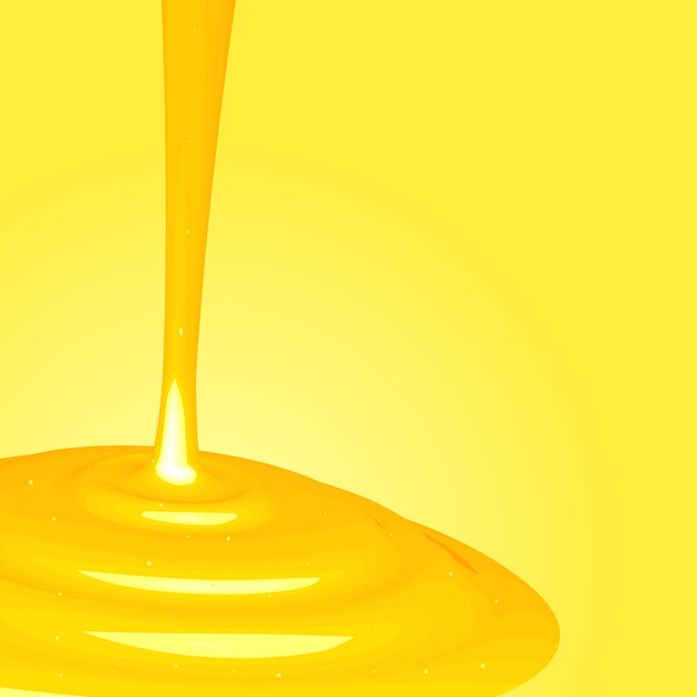 Vettore il miele delle api sfondo giallo un'illustrazione vettoriale