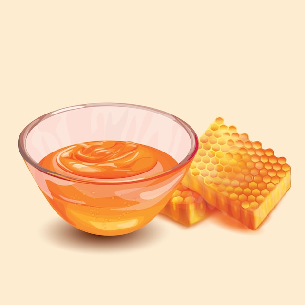 Vector honey bowl