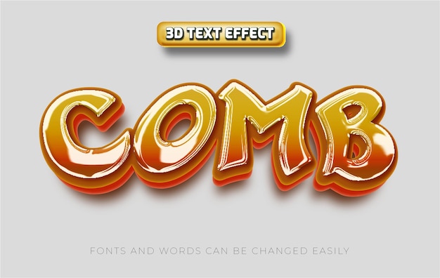 Honey comb 3d editable text effect style