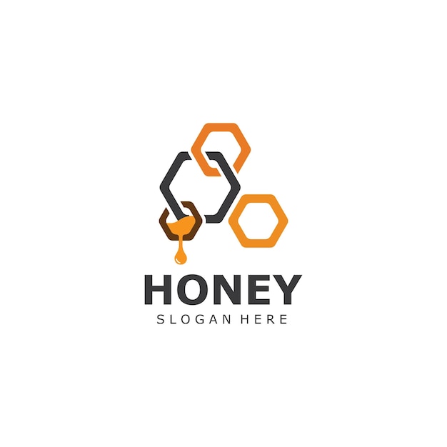 honey comb logo template design vector emblem honey design concept creative symbol vector design