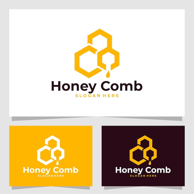 蜂蜜の櫛のロゴのベクトルのデザインテンプレート