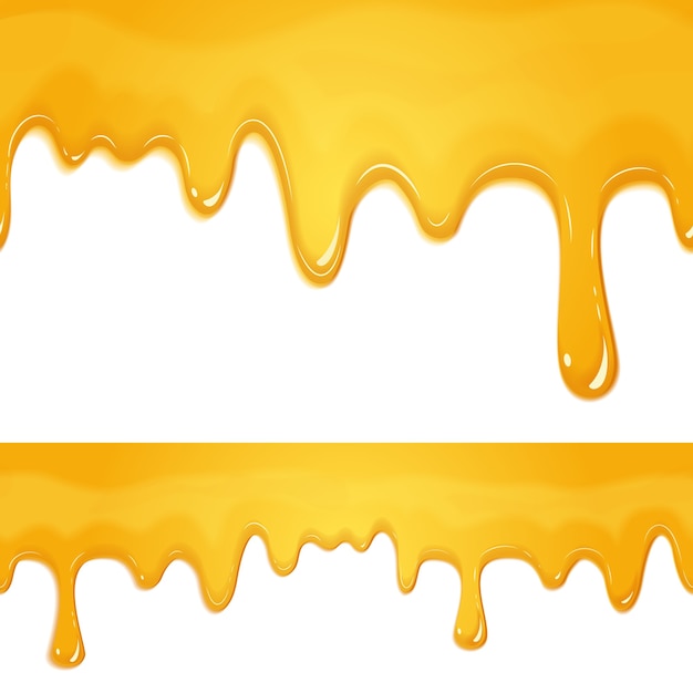 honey drips banner set on white