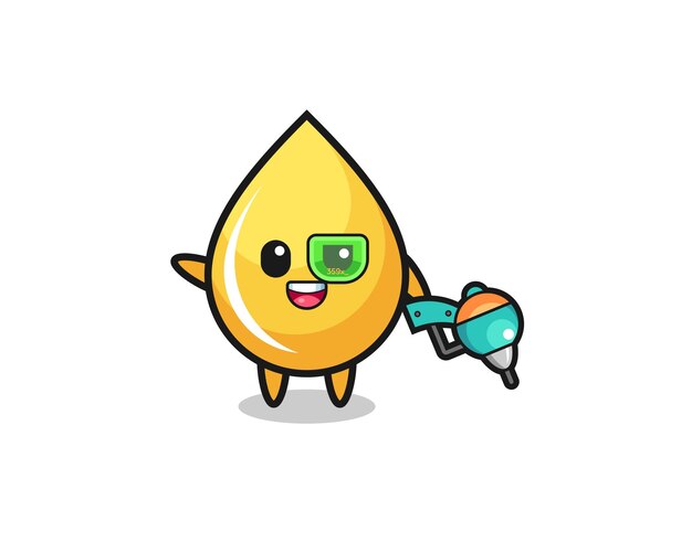 Honey drop cartoon as future warrior mascot , cute design