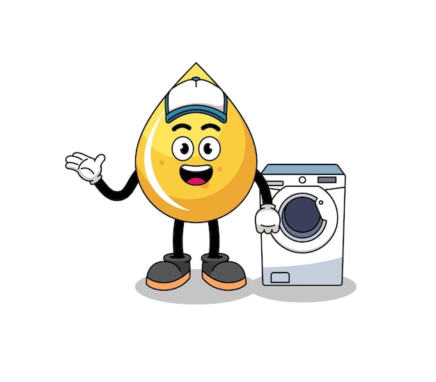 Honey drop illustration as a laundry man