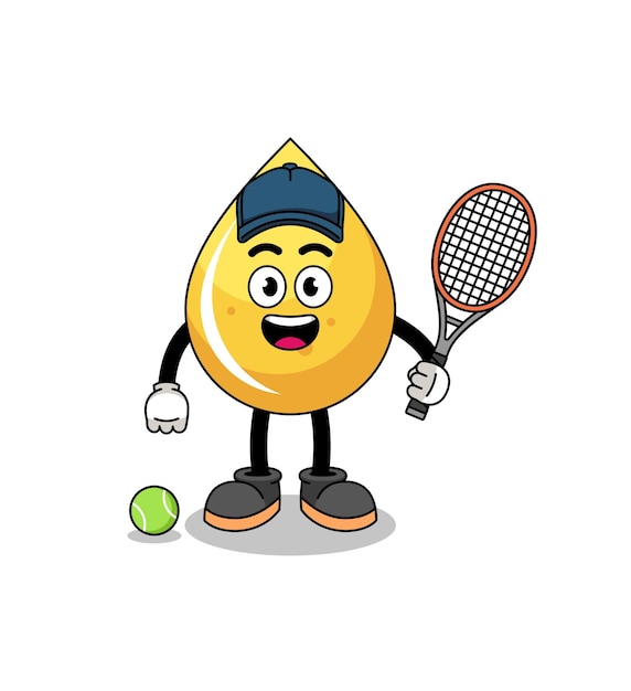 Honey drop illustration as a tennis player