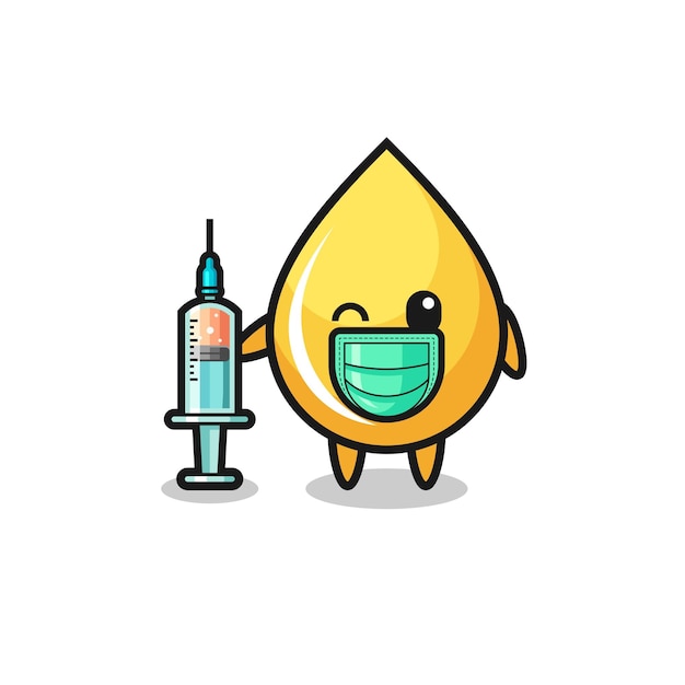 Honey drop mascot as vaccinator