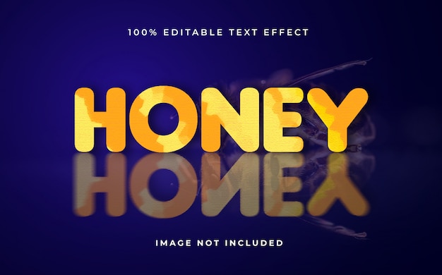 Vettore effetto di testo modificabile miele. effetto di testo creativo