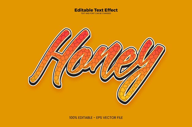 Vector honey editable text effect in modern trend style