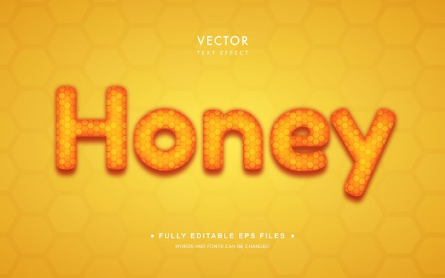 Vector honey editable text effect