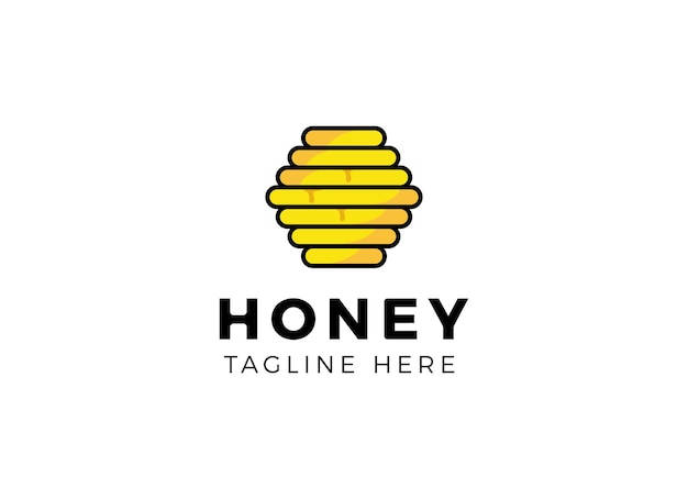 Modello di progettazione del logo aziendale di honey farm e ape.