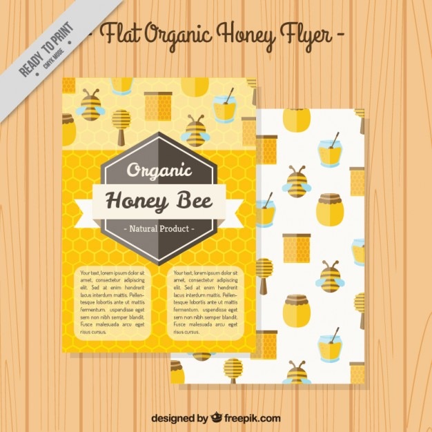 Honey flyer in flat design