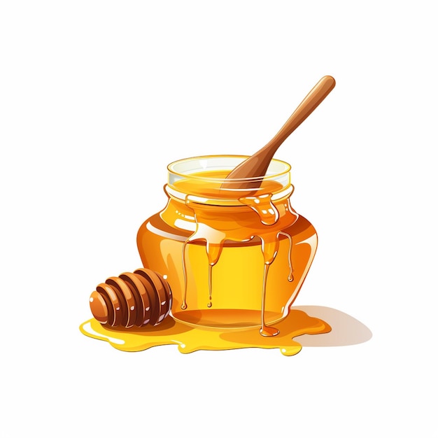 Vector honey food vector bee healthy organic sweet natural nature yellow honeycomb liquid illus