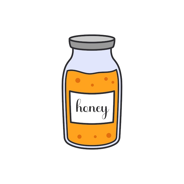 Vector honey in a glass jar