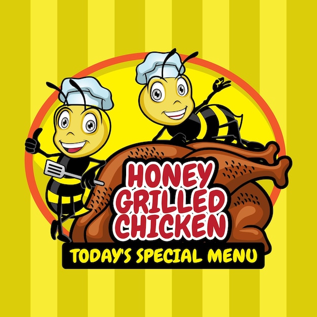 Honey Grilled Chicken Special Menu Vector Design