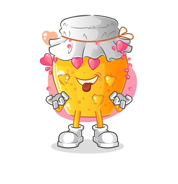 Honey jar fallin love vector. cartoon character