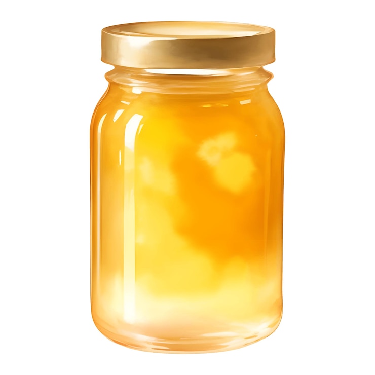 Vector honey jar isolated detailed hand drawn painting illustration
