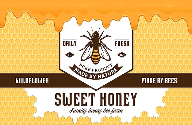 Honey label or packaging design template