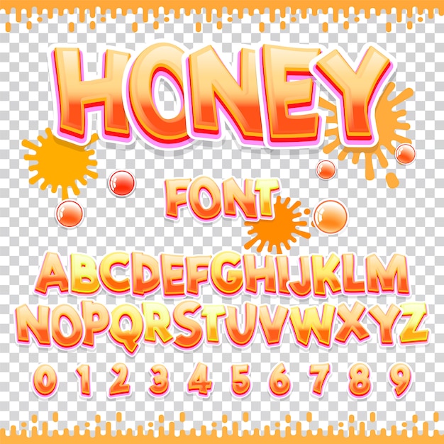 Honey Latin font design