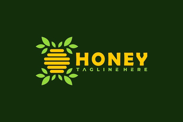 Honey leaf nature logo