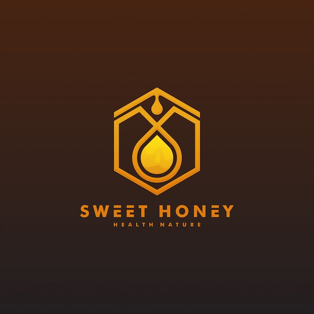 Honey logo design template illustration