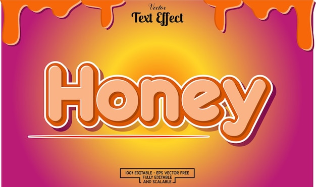 Vector honey modern editable text effect design