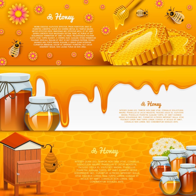 Honey or natural farm product beekeeping or garden Health organic sweets medicine illustration