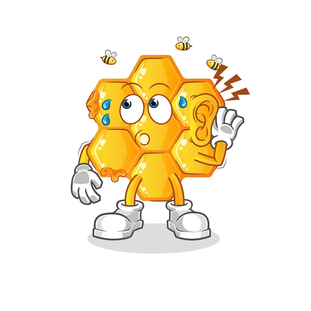 Honey pattern eavesdropping vector. cartoon character