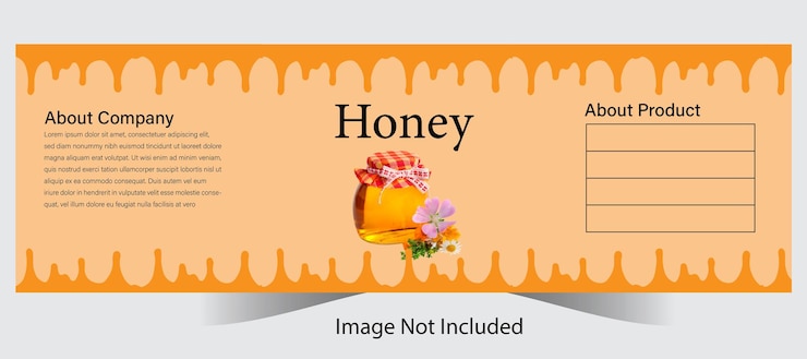 Vector honey product label design template