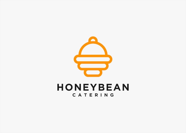 honey restaurant logo design vector silhouette illustration